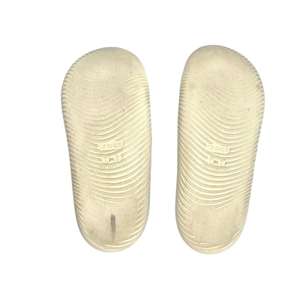 Crocs Mellow Recovery Thick Cushioned Slip-On Slide Sandals In Bone - Picture 7 of 8